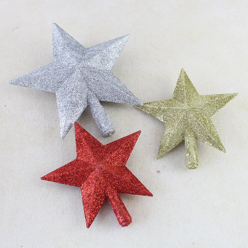 B-Christmas Tree Top 3D Five-point Star Decoration Xmas Tree Topper Home Ornaments Multicolor Christmas Tree Ornament