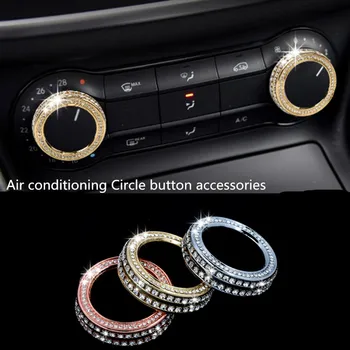 

2pcs/set Car air conditioner circle button cover luxury styling For Mercedes-Benz Class A B CLA GLA 2015 2016