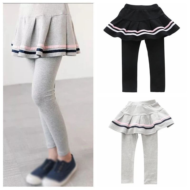 

2019 Fashion Toddler Skinny Trousers Girl Skirt Trousers Children Pants Culottes Render Pants Spring/Fall Kids Girls Leggings