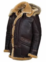 

New men's hooded fur integrated zipper bag fur coat
