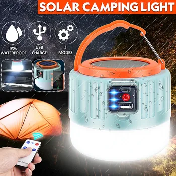 

Rechargeable LED Bulb Lamp Remote Control Solar Charge Lantern Portable Emergency Night Market Light for Outdoor Camping Home