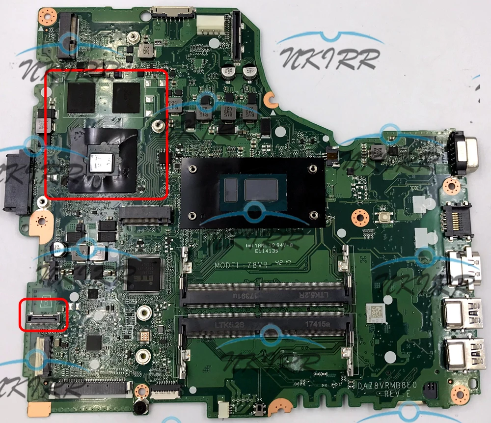 

DAZ8VRMB8E0 Z8VR NBGRU11001 I3-7100U MX130 Motherboard for Acer Aspire E 14 E5-476G Travelmate P249-G3