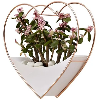 

Botique-Home Living Room Wall Decoration Garden Decoration Flowerpot Wall Hanging Decor Succulent Planter Flower Pot Heart Hang