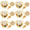 Initial Letter Baby Pacifier and Pacifier Clips BPA Free 26 Letters Name Silicone Infant Nipple Gold Bling Newborn Dummy Soother 1