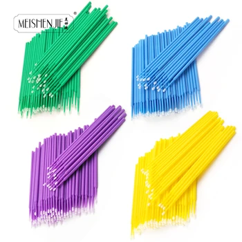 

100pcs Durable Micro Disposable Eyelash Extension Makeup Brushes Individual Applicators Mascara Removing Tools Cotton Swab