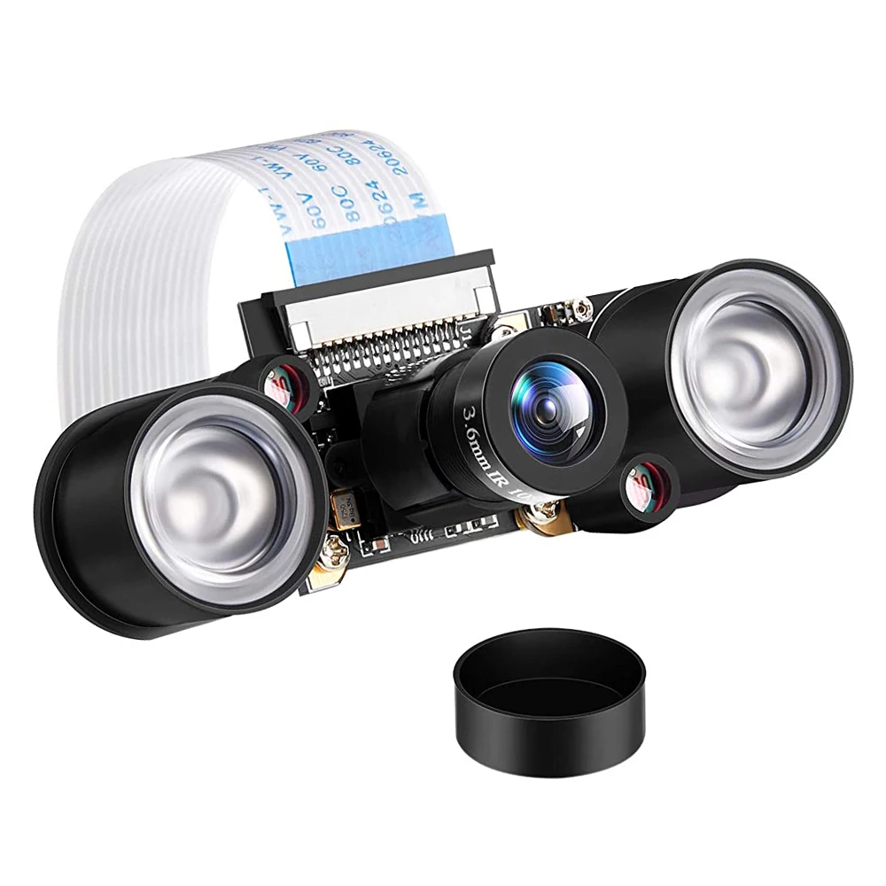 Venta Cámara de visión nocturna Raspberry Pi 4, de vídeo de Webcam 5MP, 1080P, Focal ajustable con luces IR para Raspberry Pi 4B/3B/3B +/Zero W y9VKMqjlNJD