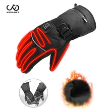 WOSAWE лыжные перчатки с подогревом водонепроницаемые Guantes Moto сенсорный экран батарея питание ветрозащитные перчатки зимние сноуборд теплые перчатки