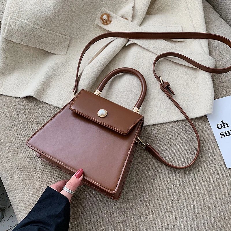 

solid color bag for women Hard Handle handbag 2019 New flap Cover single Shoulder Messenger Crossbody Bag Louie Vuiton bolsa