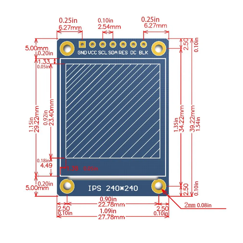 1,3 дюймов SPI lcd Разрешение 160*80 1,3 дюймов ЖК-дисплей модуль ips полный вид панель без сенсорного драйвера IC ST7735S