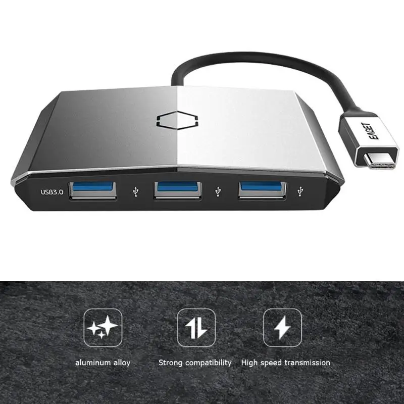 Eaget CH35 4 порта usb type C компьютерный хаб 3 USB 3,0 адаптер кардридер док-станция зарядный разветвитель для рабочего стола ноутбук Laptop персональный компьютер