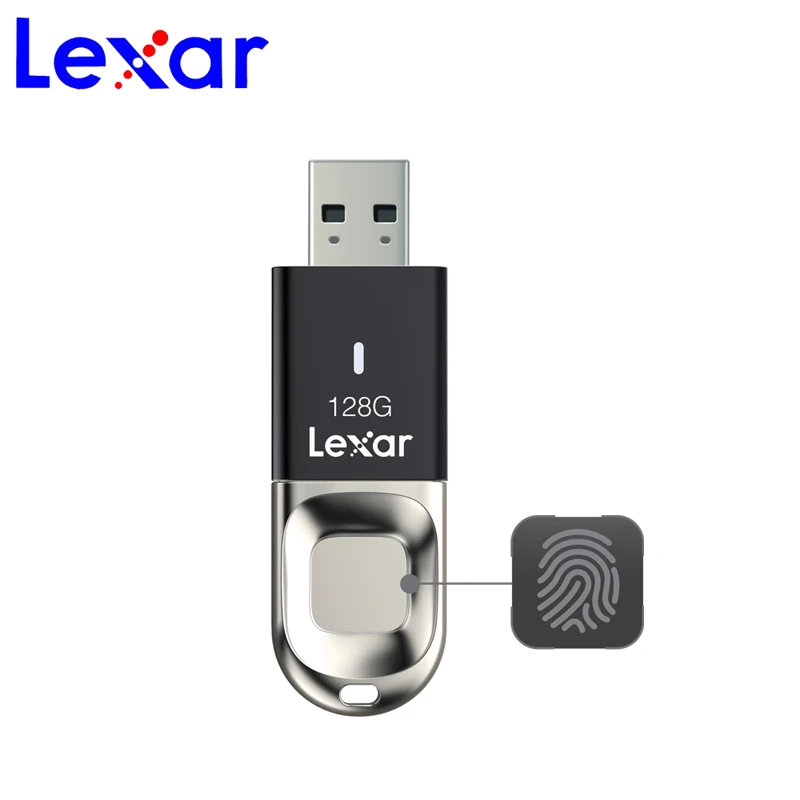 Оригинальный металлический флэш накопитель Lexar 32 ГБ 64 128 сканер отпечатка пальца