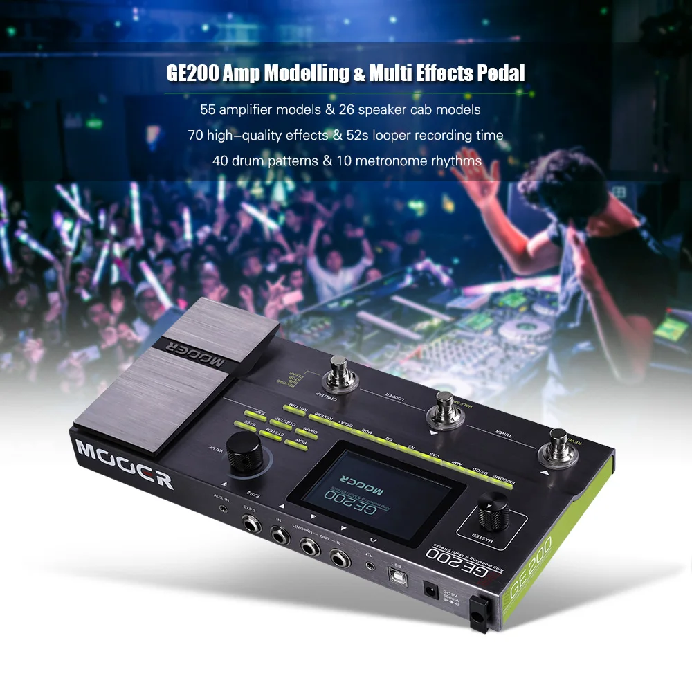 MOOER GE200 Amp моделирование и многофункциональные эффекты 55 высококачественных
