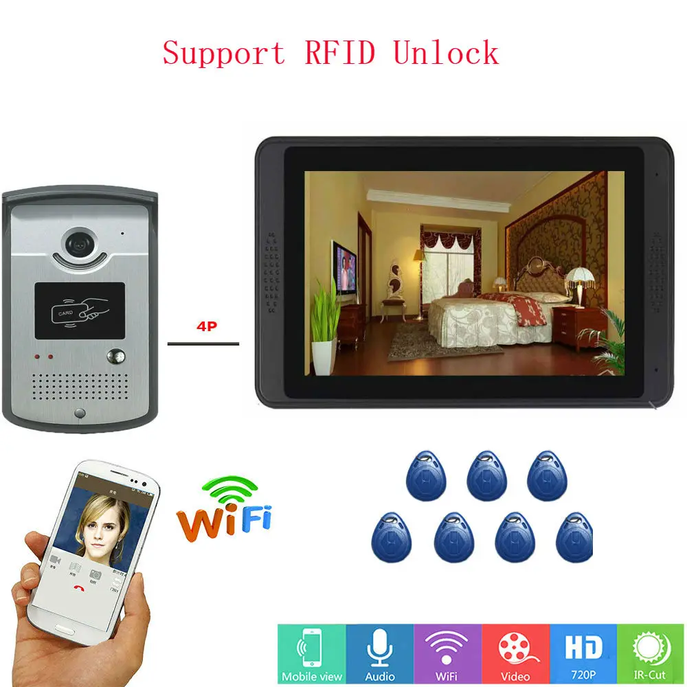 Смарт-видео дверной звонок SmartYIBA WiFi, камера ID, видеодомофон, домашняя охранная система, водонепроницаемая Дверная панель 1000 TVL IR