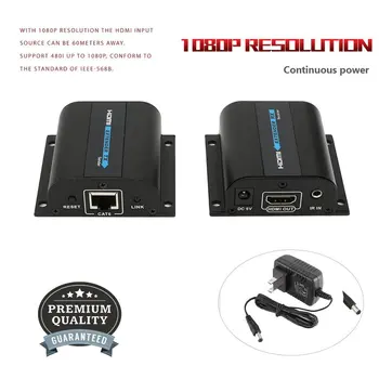 

1080P HD 3D IR HDMI Extender Adapter HDMI Sender Receiver With Single LAN RJ45 CAT5e CAT6 7 60M Cable For TV For PS3/4