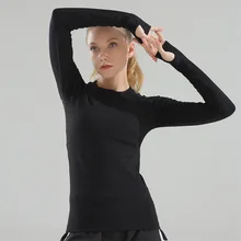 Женские спортивные белые топы для йоги, рубашки для йоги, топы Спортивные Фитнес-Спорт с длинными рукавами, футболки для тренировок, спортивная одежда для йоги, сексуальные