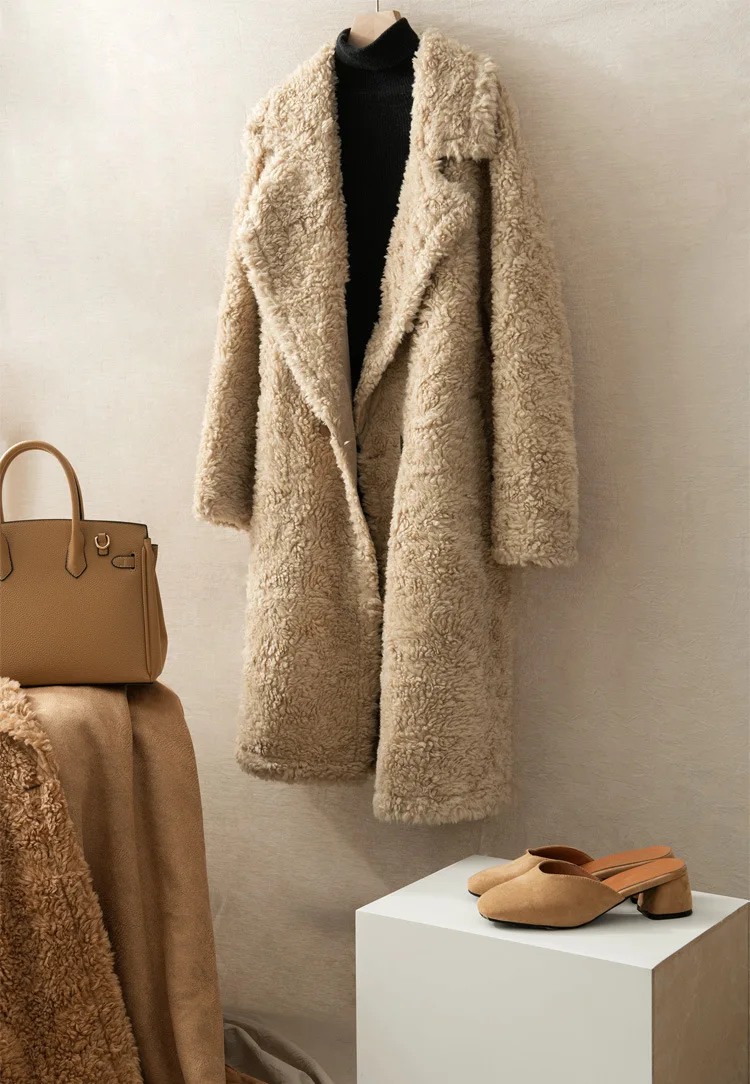 Пальто из натурального меха для стрижки овец, шерстяная куртка, женская одежда, осенне-зимнее пальто для женщин, корейская мода, меховые Топы HL19032 YY1960