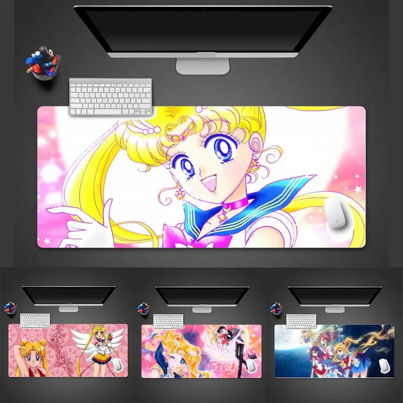 Sailor Moon Durable Rubber Mouse Mat Pad Keyboard Game Mouse Mat pad X XL XXL Non-slip Laptop Cushion