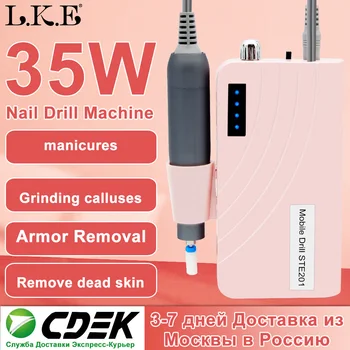 

Portable Rechargeable Nail Drill Machine 35W 30000RPM Manicure Machine Electric Nail File Nail Art Tools Set for Nail Drill bits