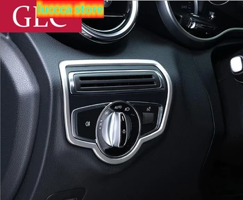 

Car Console Headlight Switch Buttons Frame Decoration Cover Trim Stickers for Mercedes Benz GLC X205 GLC200 260 300 Accessories
