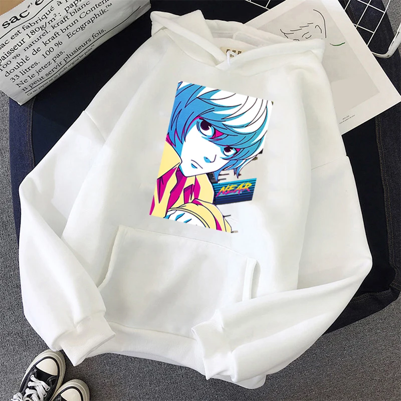

Death Note near Hoodie Japanese Anime hot sale student white purple black Sweatshirt Gothic Ladies Top Harajuku Oversize Hoodie