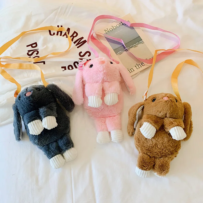 

Plush Bag Women's 2019 New Style Cute Rabbit Shoulder Bag Fashion And Personality Soft Girl GIRL'S Cartoon Small Shoulder Bag