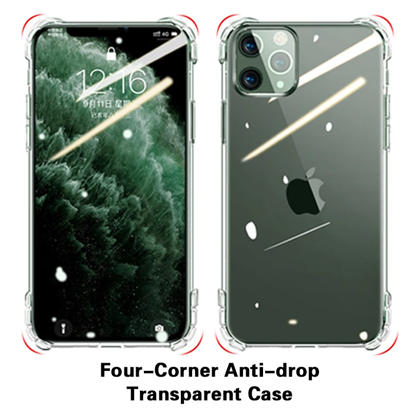 Противоударный бампер прозрачный силиконовый чехол для телефона для iPhone 11 pro X XS XR XS Max 8 7 6 6S Plus защитная задняя крышка чехол s