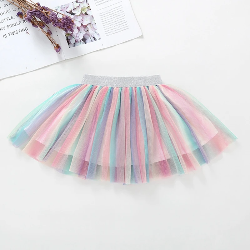 

Girls Rainbow Skirts Tutu Summer Lovely Soft Tulle Baby Girls Tutu Pettiskirt Kids Dance Skirts Children Clothes