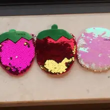 Яркие цвета плюшевый Кошелек, 10 см клубника и т. Д. Фрукты плюшевый Кошелек, девочка монета плюшевый Кошелек игрушечный мешок