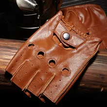Half Finger Gloves Male Autumn and Winter Thin Drive Anti-Slip Riding Tactical Movement Fitness Shutting Goat Leather for Gloves Gloves Half Finger Gloves Male Autumn and Winter Thin Drive Anti-Slip Riding Tactical Movement Fitness Shutting Goat Leather for Gloves Gloves