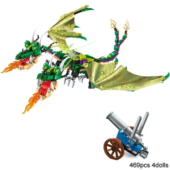 

Enlighten Building Block War of Glory Castle Knights twin-headed dragon Jakiro 4 Figures 486pcs Educational Bricks Toy Boy Gift