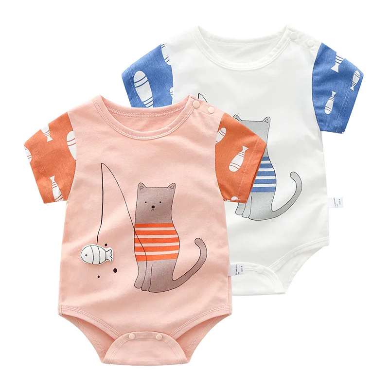 

Infant Onesie Men And Women Baby One-piece Short Sleeve Spring Summer Infants Triangle Romper Crawling Clothes