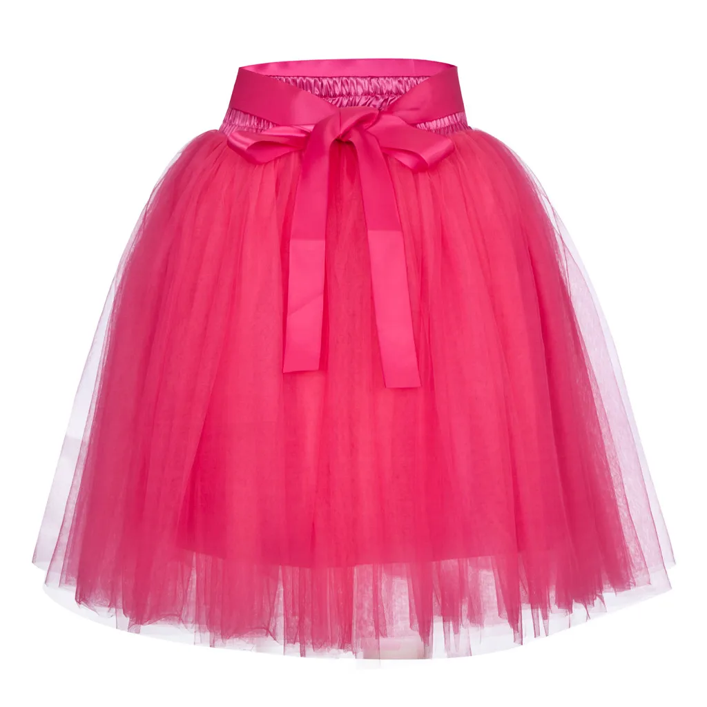 JAYCOSIN Женская Высококачественная короткая юбка из плиссированной газовой ткани, юбка-пачка для взрослых, юбка для танцев, модная юбка из полиэстера с высокой талией - Цвет: Hot Pink