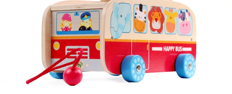 Boby автобус играть хомяк автомобиль 1-2-3 лет мужчины и женщины ребенок фунт деревянный трактор и большой размер образовательная сила игрушка