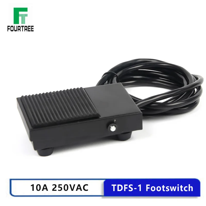 Fielect FS-1 Iron Shell 2m 1Pcs Electric Power Foot Pedal Switch Aluminum Momentary SPDT NO NC 250V 10A 