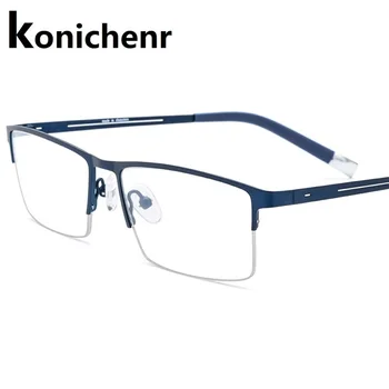 

Konichenr 2019 men's glasses frame Titanium alloy optical Half frame eyewear eyeglasses Square vintage classic oculos de grau