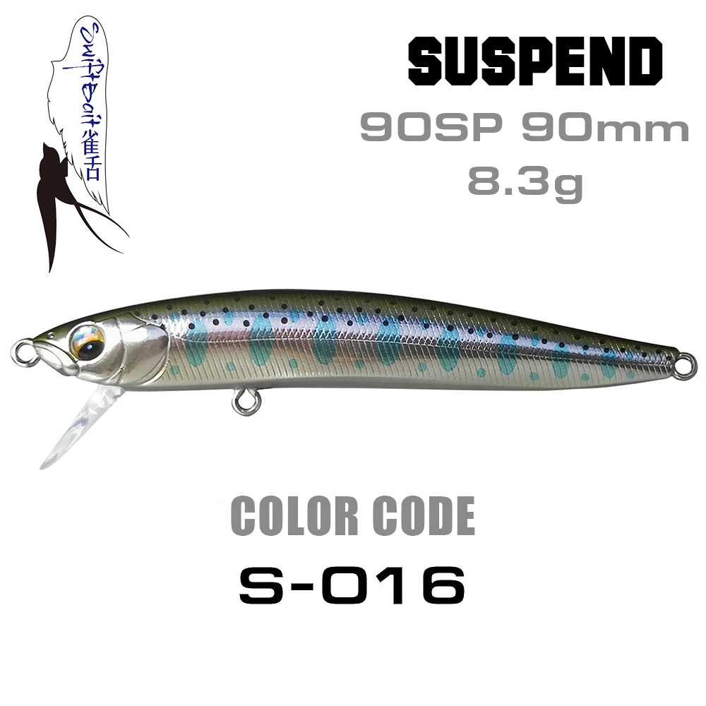 SP016 SFT 90 мм Suspend Stickbait гольян качающаяся губная система воблеры Swiftbait рыболовные приманки для форели, окуня, щуки, морских птиц приманка-карандаш - Цвет: SP016