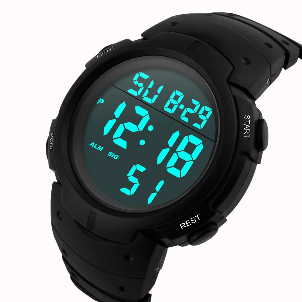 HONHX электронные часы мужские модные простые lcd Цифровые секундомер Дата Резиновые нарукавные часы горячая Распродажа спортивные силиконовые наручные часы