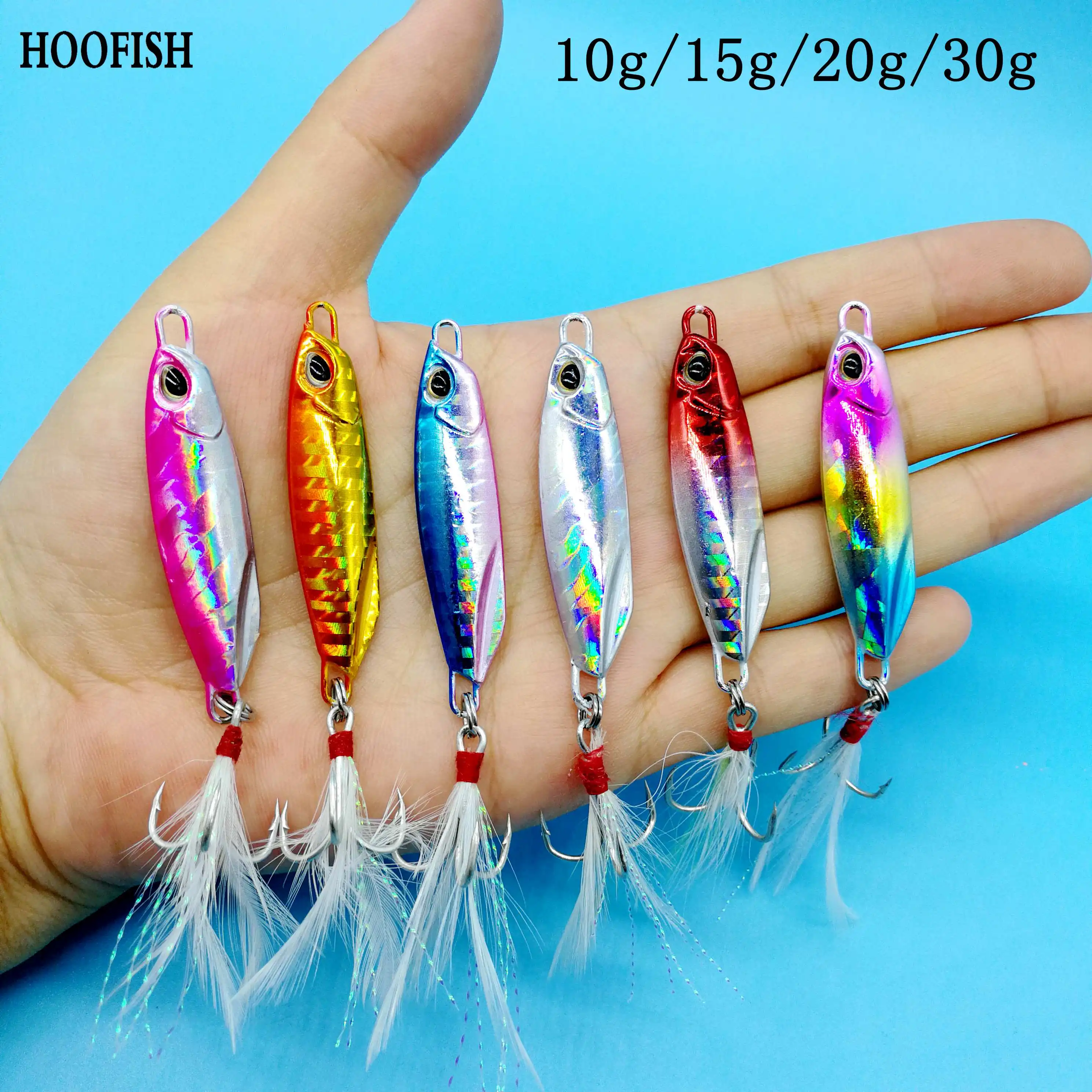 HOOFISH12PCSLOTMetalCastingJigSpoonFishingLure10g15g20g30g