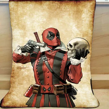 

Marvel Deadpool Soft Warm Coral Fleece Blanket for slepping sofa bed Winter Sheet Bedspread Sofa Plaid Throw