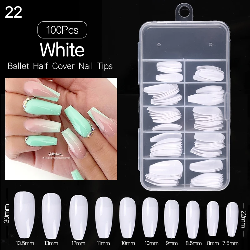 600 500pcs White Clear French False Acrylic Nail Tips Full Half Cover Tips Coffin Fake Nails Uv Gel Manicures Fake Nail Tips False Nails Aliexpress