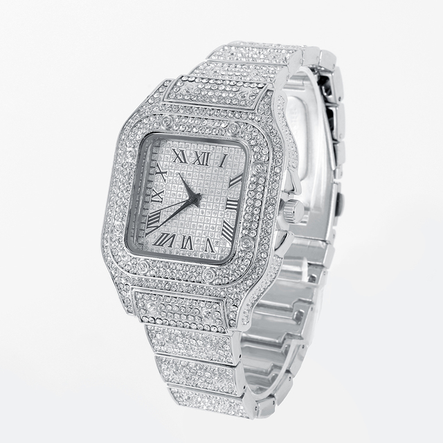 Hip Hop Men Iced Out Watches Luxury Date Quartz Wrist Watches With Micropave CZ Watch For Women Men Jewelry A++