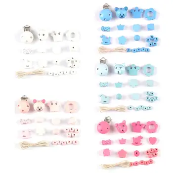 

DIY Making Accessories Simple Cute Baby Pacifier Chain Clip Wooden Beads Jewelry