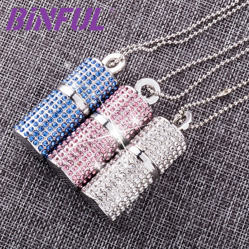 thumbnail image 1 of Memoria USB BiNFUL de 4 GB, 8 GB, 16 GB, 32 GB, 64 GB y 128 GB, unidad flash USB, memoria USB con forma de collar de cristal de diamante irlandés, 1 of 5