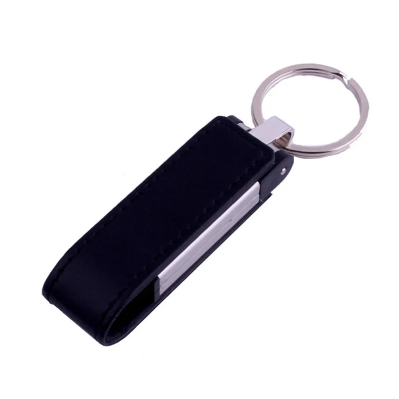 SHANDIAN металлический USB флеш накопитель кожаный и брелок модный Флешка 4 ГБ 8 16 32 64 Гб