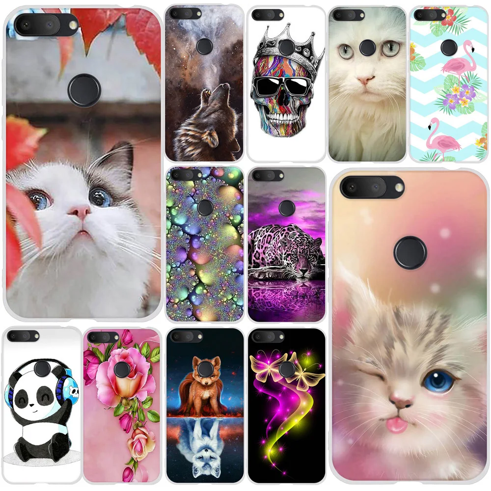 Soft TPU Case For Alcatel 1S 2019 5.5-inch Fashionable Cute Cats Pattern Silicone Cover Colorful Painted Bag for | Мобильные