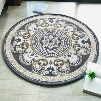 

Countryside Pastoral Round Carpet Bedroom Floral Living Room carpet Soft Coffee Table Chair Mat Kitchen Bathroom Non-Slip Home
