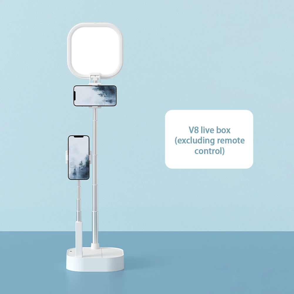 mobile phone stands for vehicle Aubess Portable Phone Holder Retractable Wireless Live Broadcast Stand Wireless Dimmable LED Fill Light Selfie For Living Video phone holder for desk Holders & Stands