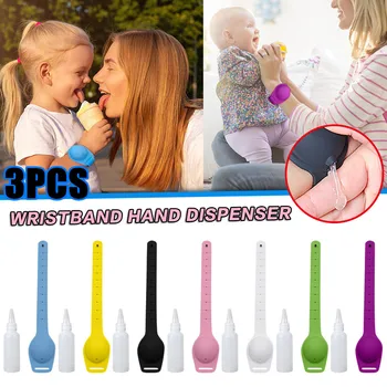 

3PCS Portable Bracelet Wristband Hand Dispenser Hand Sanitizer Dispensing Hand Cleaning Gel Refillable Wristband Dispenser J50