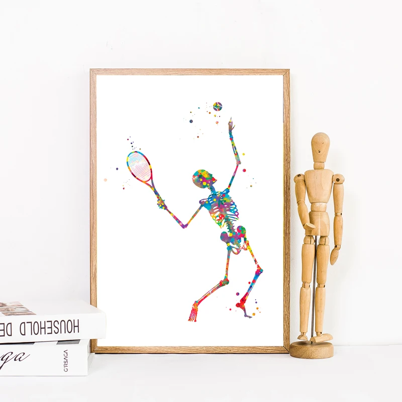 Moving Skeleton Silhouette Wall Art Print