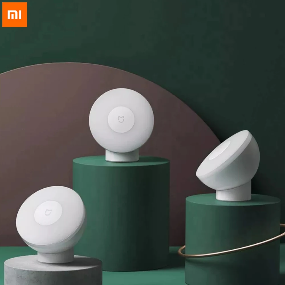 Xiaomi Mijia светодиодный индукционный ночник 2 лампы Регулируемая яркость инфракрасный умный датчик человеческого тела с магнитной основой